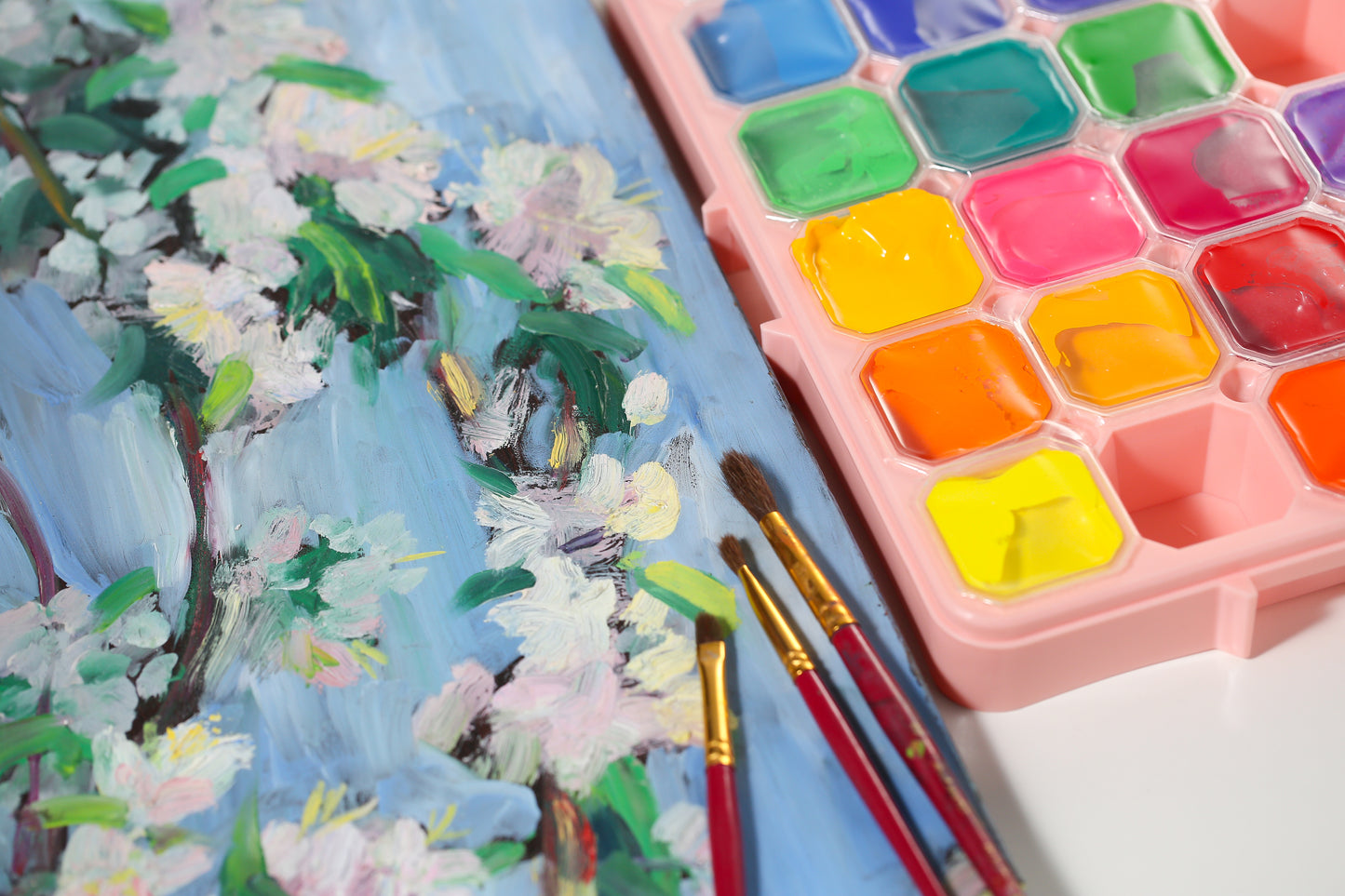 MULTIFUN LEISURE UNIQUE JELLY CUP GOUACHE PAINT SET 24 COLORS * 30ML