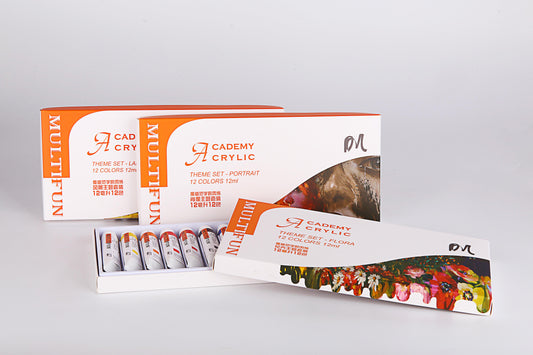 MULTIFUN ACADEMY FINE ACRYLIC THEME SETS 12ML 12 COLORS