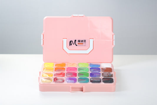 MULTIFUN LEISURE UNIQUE JELLY CUP GOUACHE PAINT SET 24 COLORS * 30ML